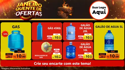 Modelo de TV para TV Horizontal com o tema Janeiro Quente de Ofertas para Água e gás