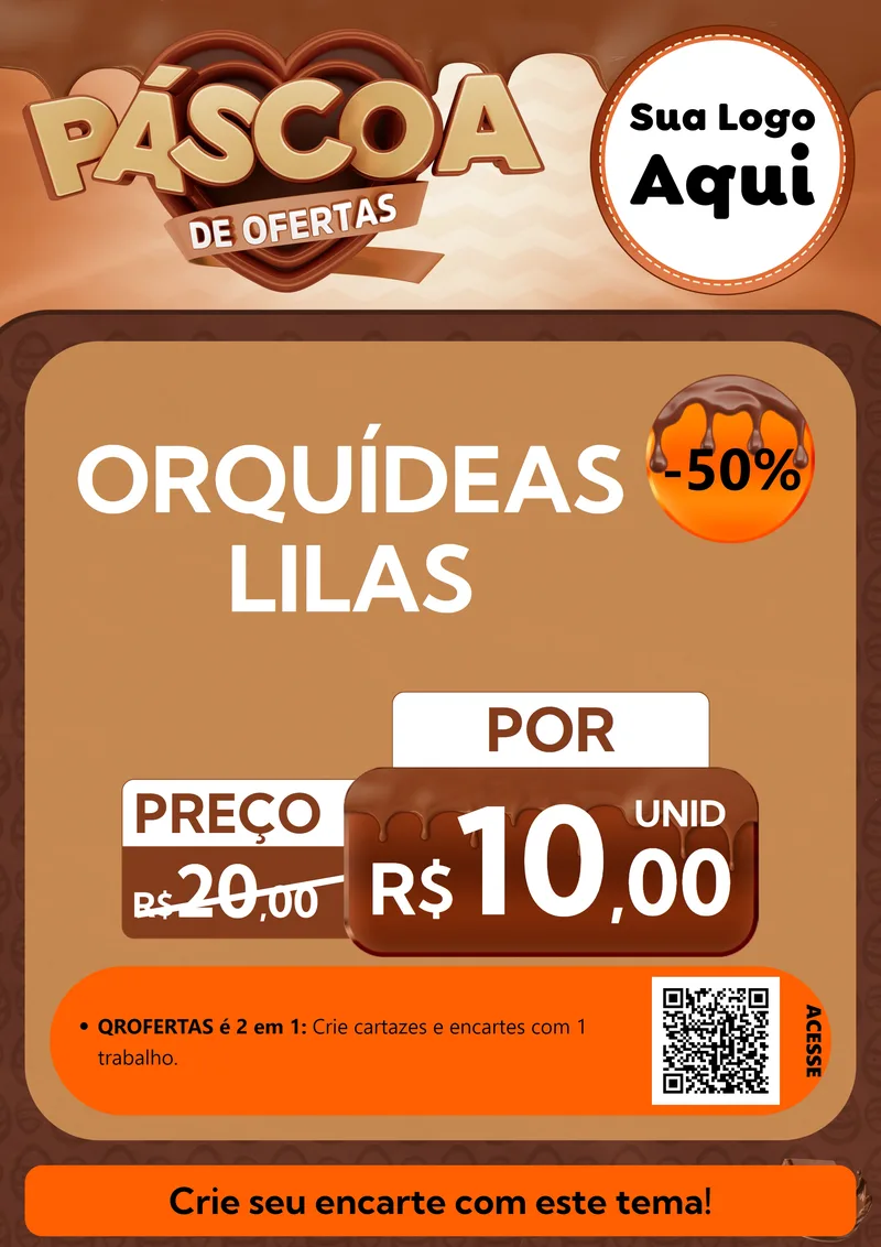 Modelo de Cartaz para Cartaz A4 Vertical com o tema Páscoa de Ofertas para Floricultura e jardim