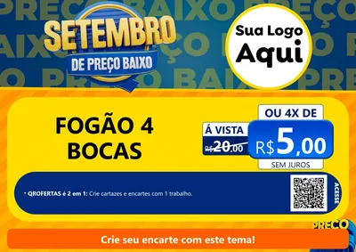 Modelo de Cartaz para Cartaz A4 Horizontal com o tema Setembro De Preço Baixo para Móveis e Eletro