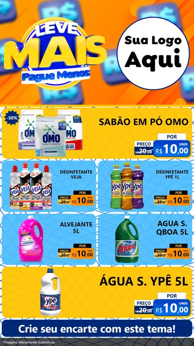 Modelo de TV para TV Vertical com o tema Leve Mais, Pague Menos para Produtos de Limpeza