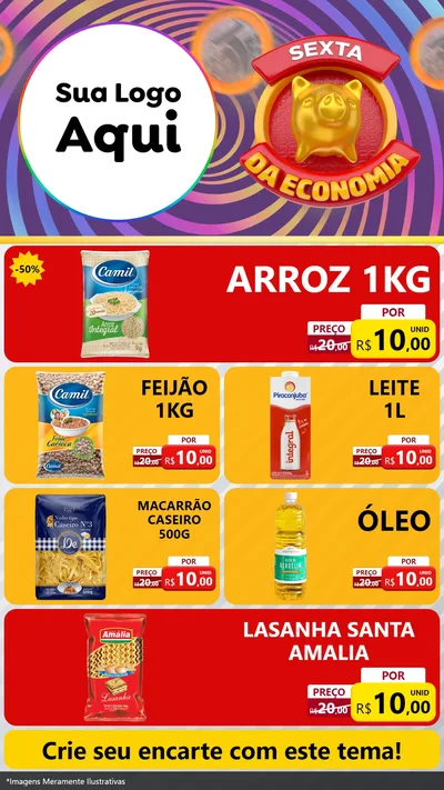 Modelo de TV para TV Vertical com o tema Sexta da Economia para Supermercado