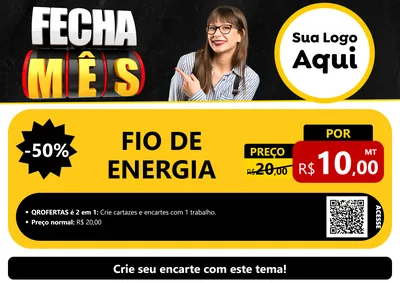 Modelo de Cartaz para Cartaz A4 Horizontal com o tema Fecha Mês para Materiais Elétricos