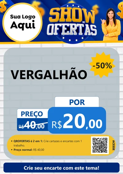 Modelo de Cartaz para Cartaz A4 Vertical com o tema Show de Ofertas para Ferragens