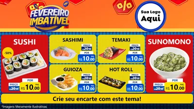 Modelo de TV para TV Horizontal com o tema Fevereiro Imbatível para Comida japonesa