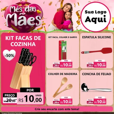Modelo de Rede Social para Feed Facebook com o tema Mês das Mães para Utilidades Domésticas