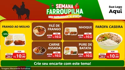 Modelo de TV para TV Horizontal com o tema Semana Farroupilha - Uma Barbaridade de Ofertas para Restaurante