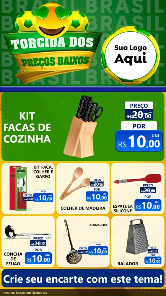 Modelo de Rede Social para Stories com o tema Torcida dos Preços Baixos - Copa para Utilidades Domésticas
