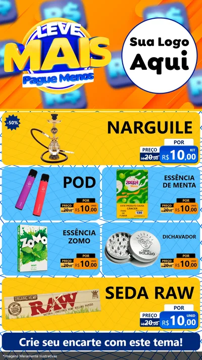 Modelo de TV para TV Vertical com o tema Leve Mais, Pague Menos para Tabacaria