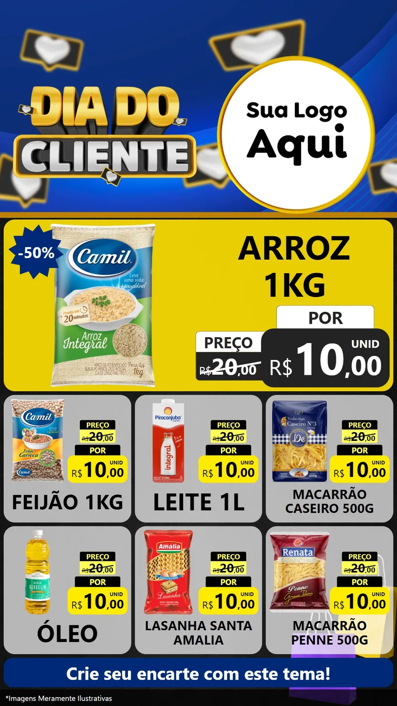 Modelo de Rede Social para Stories com o tema Dia Do Cliente para Supermercado