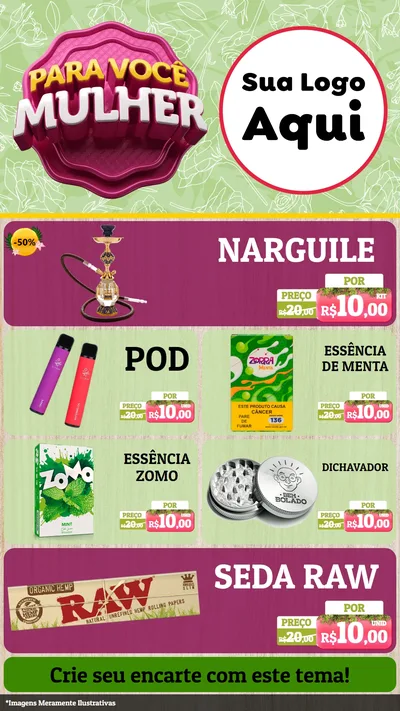 Modelo de TV para TV Vertical com o tema Para Você Mulher para Tabacaria