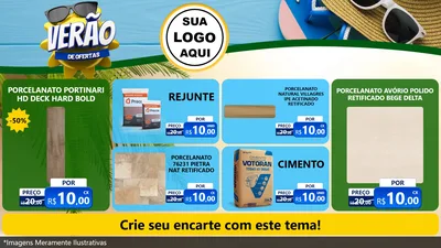 Modelo de TV para TV Horizontal com o tema Verão de Ofertas para Pisos e revestimentos