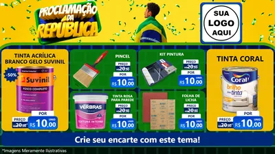 Modelo de TV para TV Horizontal com o tema Proclamação da República para Tintas e Ferramentas