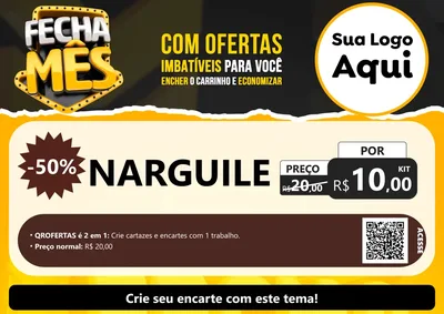 Modelo de Cartaz para Cartaz A4 Horizontal com o tema Fecha Mês para Tabacaria