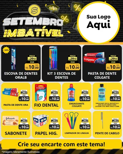 Modelo de Rede Social para Feed Instagram com o tema Setembro Imbatível para Higiene Pessoal