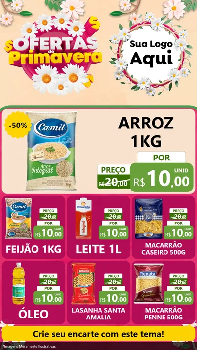 Modelo de Rede Social para Stories com o tema Ofertas de Primavera para Supermercado
