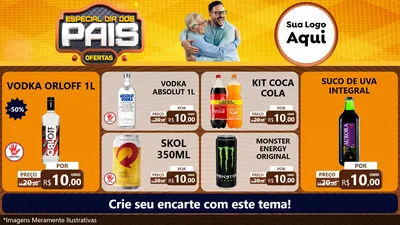 Modelo de TV para TV Horizontal com o tema Especial Dia dos Pais para Distribuidora de bebidas