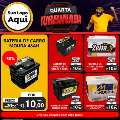 Modelo de Rede Social para Feed Facebook com o tema Quarta Turbinada para Baterias Elétricas