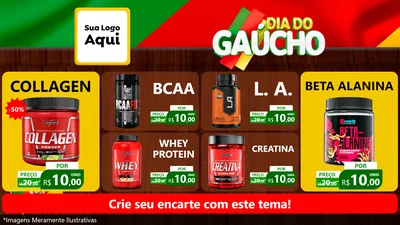 Modelo de TV para TV Horizontal com o tema Dia do Gaúcho para Suplementos alimentares