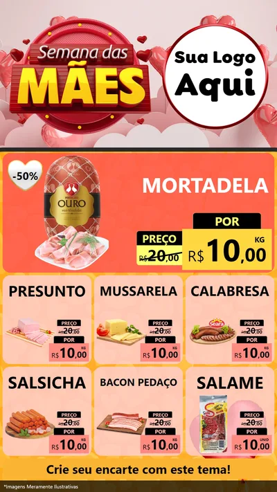 Modelo de Rede Social para Stories com o tema Semana das Mães para Frios e Laticínios