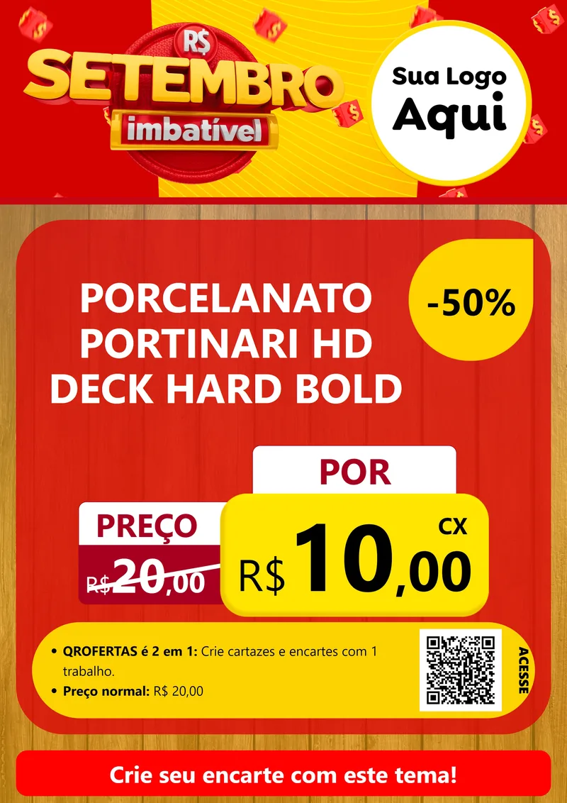 Modelo de Cartaz para Cartaz A4 Vertical com o tema Setembro Imbatível para Pisos e revestimentos