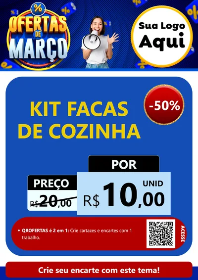 Modelo de Cartaz para Cartaz A4 Vertical com o tema Ofertas de Março para Utilidades Domésticas