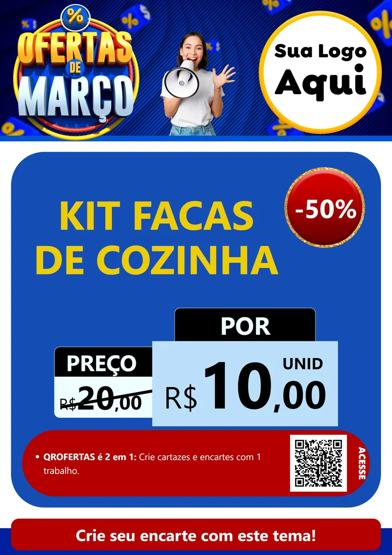 Modelo de Cartaz para Cartaz A4 Vertical com o tema Ofertas de Março para Utilidades Domésticas