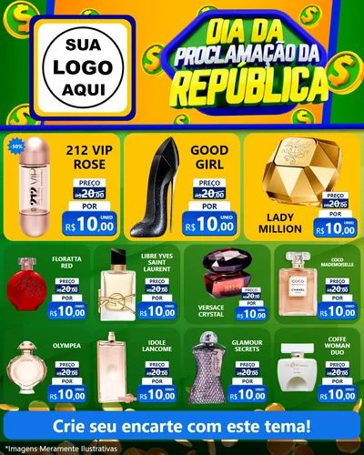 Modelo de Rede Social para Feed Instagram com o tema Dia Da Proclamação da República para Perfumes
