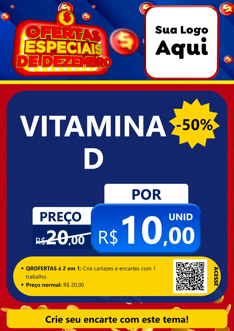 Modelo de Cartaz para Cartaz A4 Vertical com o tema Ofertas Especiais de Dezembro para Farmácia