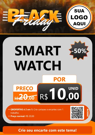 Modelo de Cartaz para Cartaz A4 Vertical com o tema Black Friday para Informática