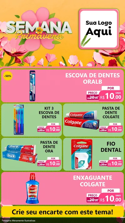 Modelo de TV para TV Vertical com o tema Semana da Primavera para Higiene Pessoal