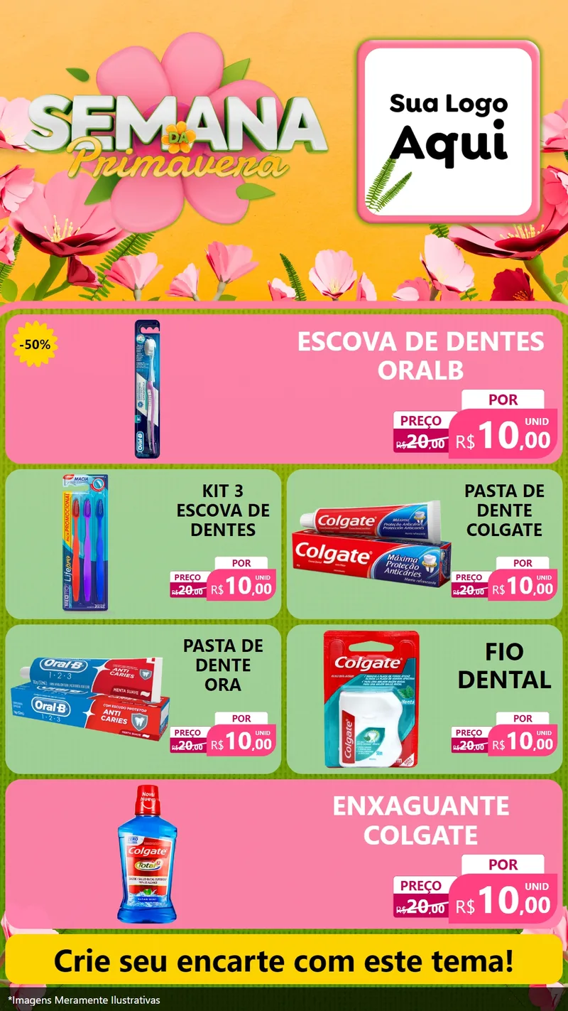 Modelo de TV para TV Vertical com o tema Semana da Primavera para Higiene Pessoal