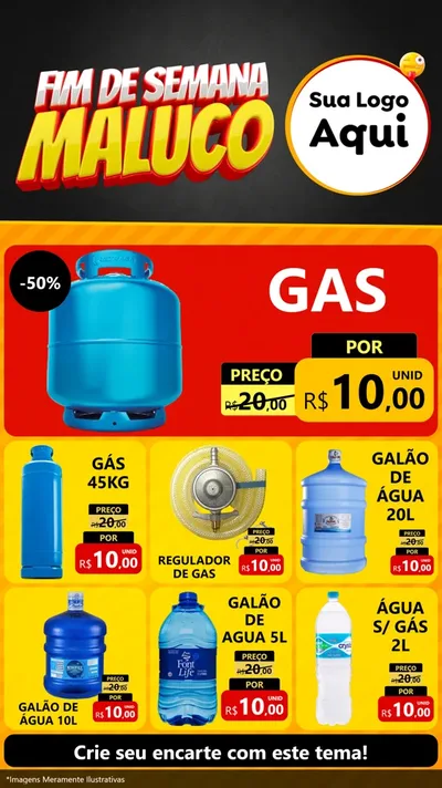 Modelo de Rede Social para Stories com o tema Final de Semana Maluco para Água e gás