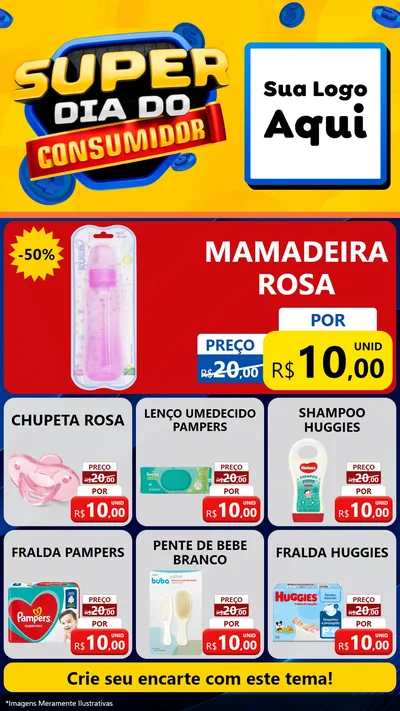 Modelo de Rede Social para Stories com o tema Super Dia do Consumidor para Bebês