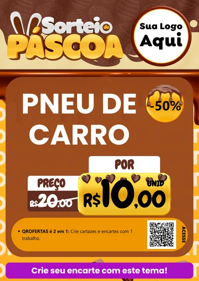 Modelo de Cartaz para Cartaz A4 Vertical com o tema Sorteio de Páscoa para Auto peças