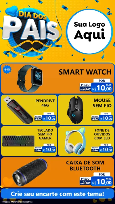 Modelo de TV para TV Vertical com o tema Dia dos Pais para Informática