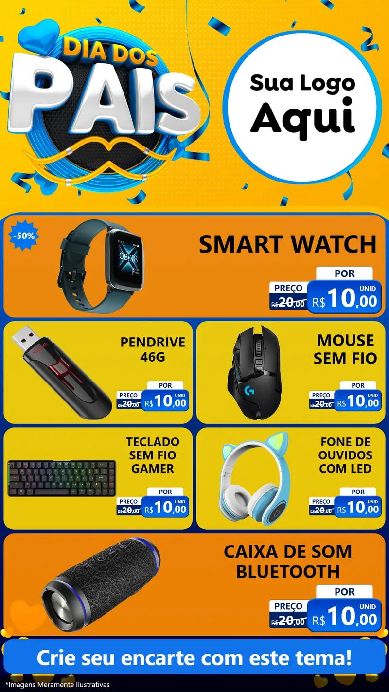 Modelo de TV para TV Vertical com o tema Dia dos Pais para Informática