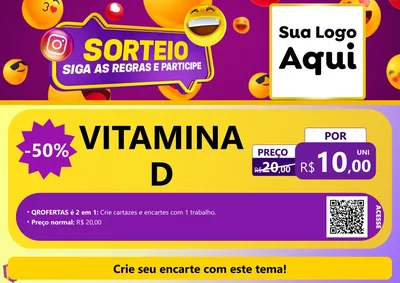 Modelo de Cartaz para Cartaz A4 Horizontal com o tema Sorteio para Farmácia