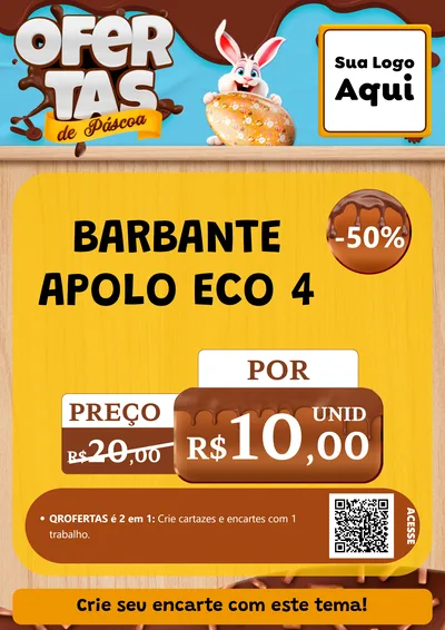 Modelo de Cartaz para Cartaz A4 Vertical com o tema Ofertas de Páscoa para Armarinho e Aviamentos