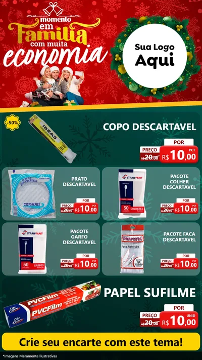 Modelo de TV para TV Vertical com o tema Momento em Família (Natal) para Embalagens