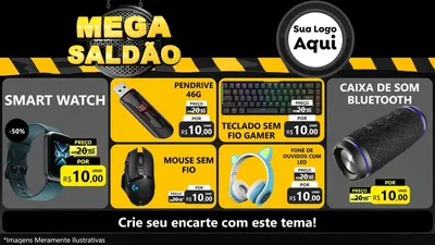 Modelo de TV para TV Horizontal com o tema Mega Saldão para Informática