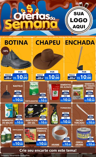 Modelo de Encarte para Encarte Grande com o tema Ofertas da Semana - Páscoa para Agropecuária
