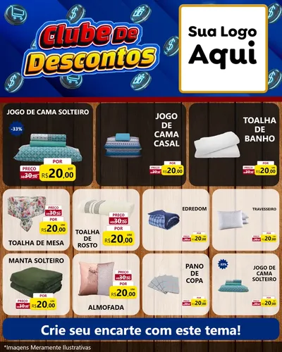 Modelo de Rede Social para Feed Instagram com o tema Clube de Descontos para Cama, Mesa e Banho