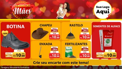 Modelo de TV para TV Horizontal com o tema Semana das Mães para Agropecuária