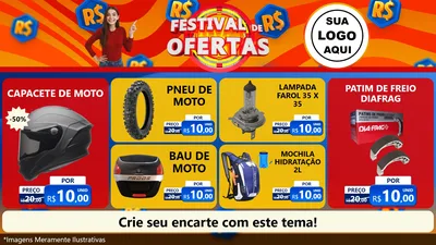 Modelo de TV para TV Horizontal com o tema Festival de Ofertas para Moto peças