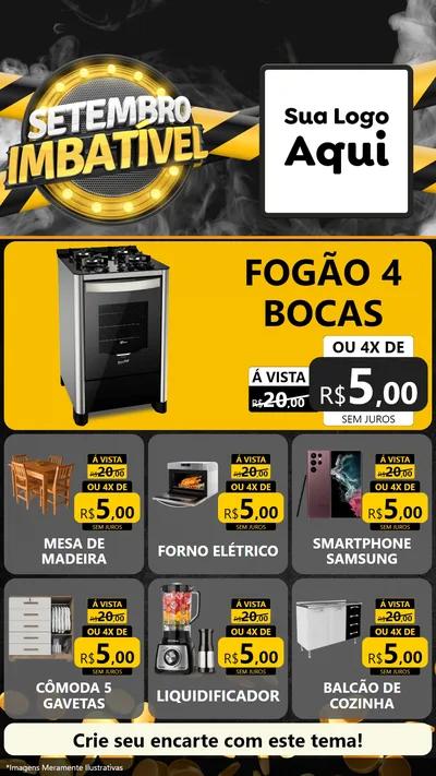 Modelo de Rede Social para Stories com o tema Setembro Imbatível para Móveis e Eletro