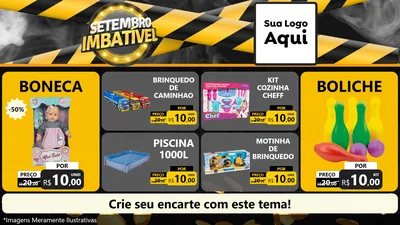 Modelo de TV para TV Horizontal com o tema Setembro Imbatível para Brinquedos