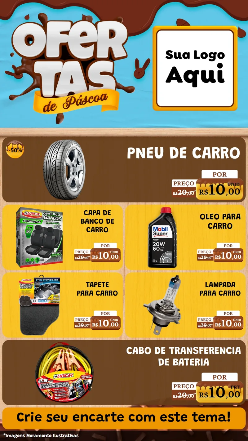 Modelo de TV para TV Vertical com o tema Ofertas de Páscoa para Auto peças