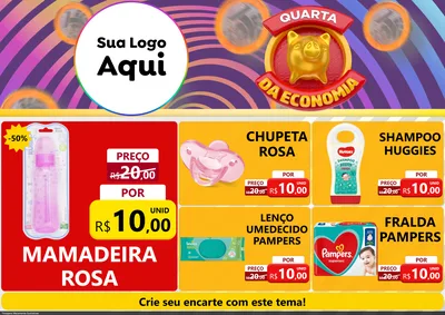 Modelo de Encarte para Encarte A4 Horizontal com o tema Quarta da Economia para Bebês