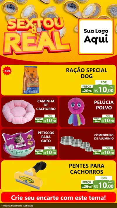Modelo de TV para TV Vertical com o tema Sextou do Real para Pet Shop