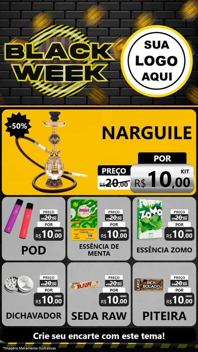 Modelo de Rede Social para Stories com o tema Black Week para Tabacaria